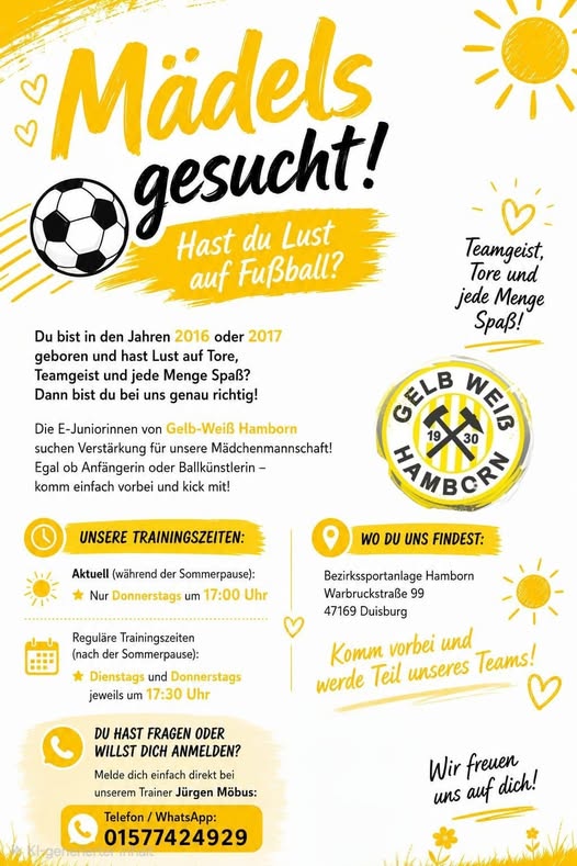 Mädchenabteilung sucht….