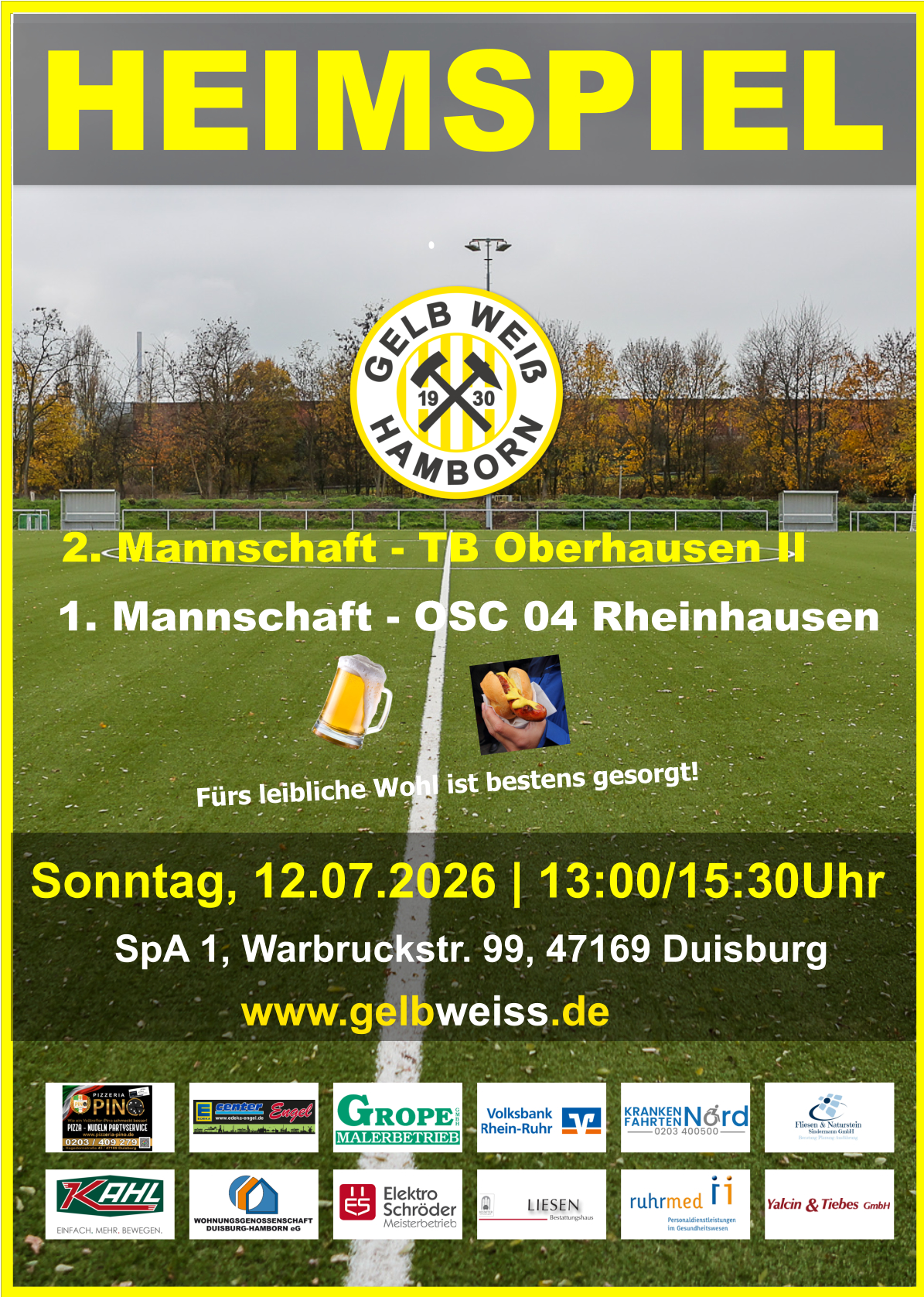Zwei Heimspiele am 12.07.2026